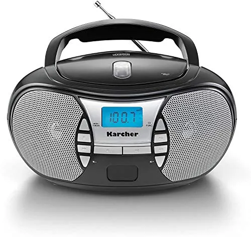KARCHER RR 5025-B - Tragbares Radio und CD-Player, ideal für Kinder und Erwachsene, mit Stereo-Sound und AUX-Anschluss