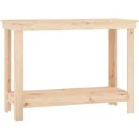vidaXL Werkbank aus massivem Kiefernholz 110x50x80 cm - Stabile Werkbank aus robustem Kiefernholz mit viel Stauraum für Werkzeuge, ideal für Garage oder Werkstatt. Inkl. Wandhalterung für zusätzliche Sicherheit.
