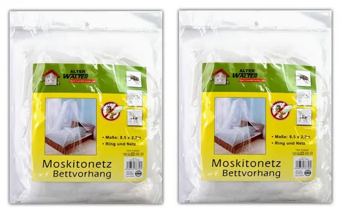 Walter - Wenn´s perfekt werden soll Insektenschutz-Vorhang Moskitonetz Bettvorhang Insektennetz Betthimmel Reise Netz Bett, (2-St), Weiß, Polyester mit Deckenring