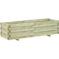 vidaXL Hochbeet aus Holz 120x40x30 cm – Rechteckig & Robust - Praktisches Hochbeet aus grün imprägniertem Kiefernholz für Balkon und Terrasse. Ideal für Pflanzen, Gemüse und Kräuter. Stabil und langlebig, einfacher Zusammenbau garantiert.