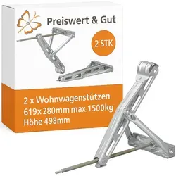 Höhenverstellbare Nivellierstützen 2 Stück für Wohnwagen & Anhänger bis 1500 kg mit Trapezgewinde aus verzinktem Stahl