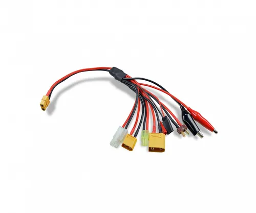 Carson 500906307 Multi-Ladekabel 8 in 1, XT60 Tamiya T-Stecker Futaba BEC T-Plug