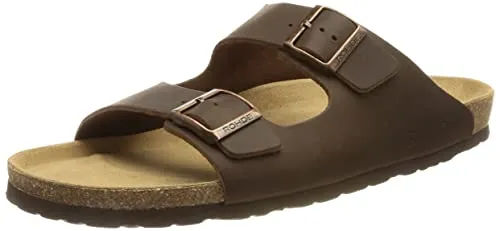 Rohde Herren Sandalen Mocca 48 EU – Bequeme Klett-Hausschuhe