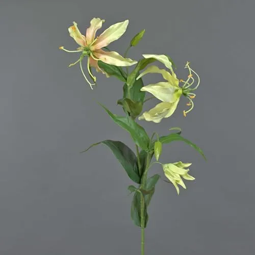 artplants.de Künstliche Blume Ruhmeskrone Celeste, gelb, 75cm - Kunst Gloriosa