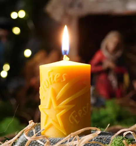 Bienenwachskerze 50 x 75mm, aus 100% Bienenwachs, 