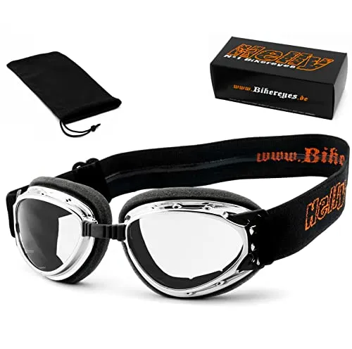 HELLY® - No.1 Bikereyes® Motorradbrille - Sportbrillen mit winddichtem, gepolstertem Design und beschlagfreien HLT Sicherheitsgläsern für ungestörten Fahrspaß. Ideal für lange Ausfahrten und alle Helmtypen.