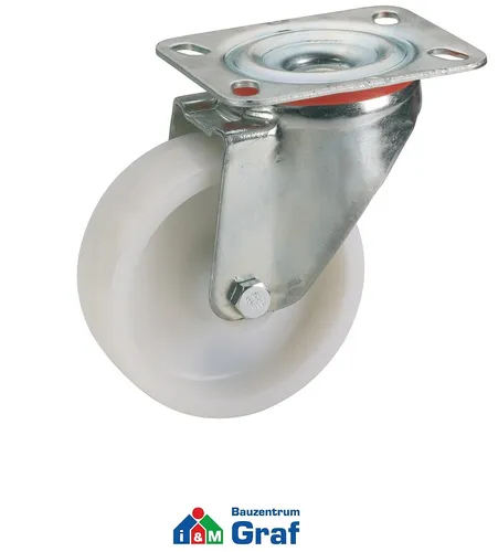 Dörner + Helmer Transportgeräterolle mit Polyamidrad 100x35mm mit Platte #830687