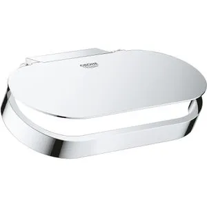 Grohe Selection WC-Papierhalter 41069000 - Chrom mit Deckel - Toilettenpapierhalter aus Metall mit StarLight Oberfläche für langlebigen Glanz und verdeckte Wandmontage.