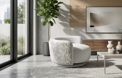 Luxuriöser Weißer Polstersessel für das Wohnzimmer - Eleganter Textilsessel in Weiß, ideal für modernes Wohnen. Kompakt und bequem, perfekt für entspannte Stunden im Wohnzimmer. Maße: 83 x 83 x 67 cm, mit stabiler grauer Rahmenkonstruktion.