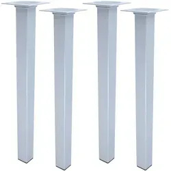 MS Beschläge 400mm Möbelfüße eckig Silber 4er Set - Zubehör für Möbel – Stilvolle eckige Möbelfüße aus robustem Stahl, höhenverstellbar und einfach zu montieren, ideal für individuelle Möbelgestaltungen.