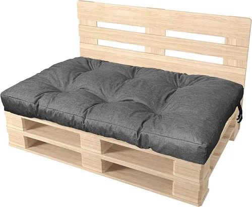 Pillows24 - Palettenkissen wasser- und UV-beständig - Sitzkissen | Polster für Europaletten 120x80 - Palettenmöbel - Outdoor/Indoor, Dunkelgrau