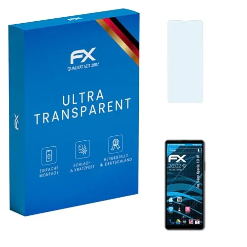 atFoliX Schutzfolie kompatibel mit Sony Xperia 10 IV Folie, ultraklare FX Displayschutzfolie (3X)
