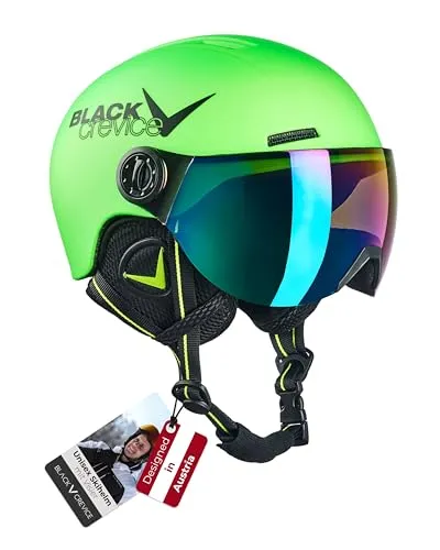 Black Crevice Kinder Visierhelm Leogang, neon grün, 48-52 cm…