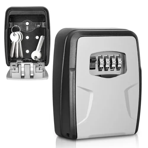Oamwrae Schlüsseltresor mit Zahlencode, Schlüsselsafe 4-stellig, Wasserdicht und Sicher, Große Schlüsselbox für Zuhause, Garage, Büro und Außenaufbewahrung von Ersatzschlüsseln