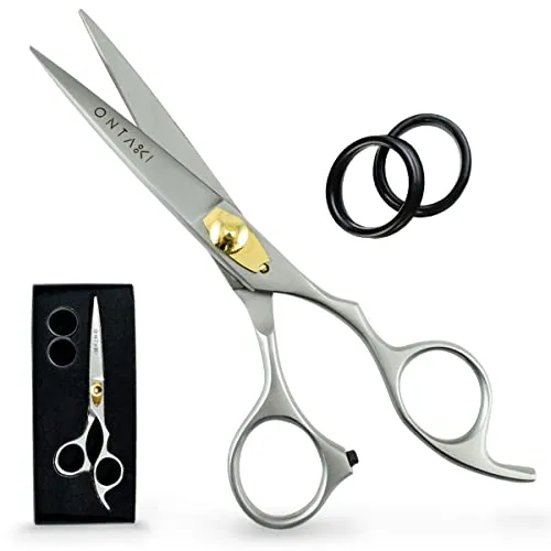 Ontaki Haarschneideschere Haarschere - Japanischer Stahl Barbierschere, Premium Sharp Professional Friseurschere für Friseur, 6,5 Zoll für Männer & Frauen Silber' (Silver 6.5