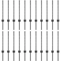 vidaXL Zaunpfosten 22 pcs Grau Stahl - Praktische Zaunpfosten für Gärten und Terrassen, minimalistisch im Design und robust im Material – ideal für eine elegante Abgrenzung im Außenbereich.