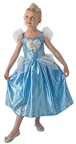 Generique - 610275M Cinderella Loveheart, Action Dress Up - Kinderkostüm für kleine Prinzessinnen, hellblaues Kleid mit Glitzertüll und Cinderella-Motiv, ideal für Fasching oder Karneval.