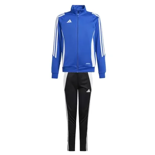 adidas Kinder Trainingsanzug Tiro 24 Team Royal Blue/White 176 - Hochwertiger Kinder Trainingsanzug aus recycelten Materialien für optimalen Tragekomfort. Der schmal geschnittene Schnitt und die AEROREADY-Technologie sorgen für ein angenehmes Tragegefühl beim Sport.