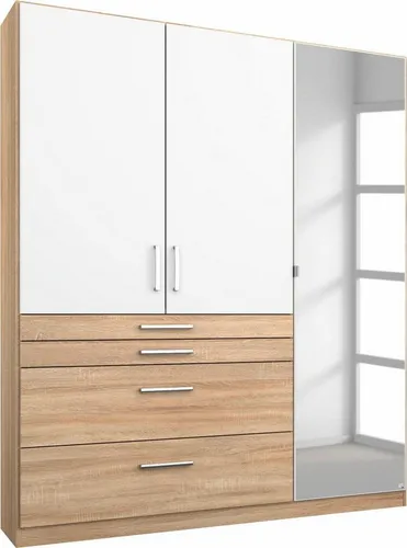 rauch Kleiderschrank Harburg mit großzügiger Spiegelfläche - Der Kleiderschrank von rauch bietet viel Stauraum und eine praktische Inneneinteilung für kleine Utensilien. Mit seinem ansprechenden Holzdesign und den formschönen Metallgriffen passt er perfekt in jedes Schlafzimmer.