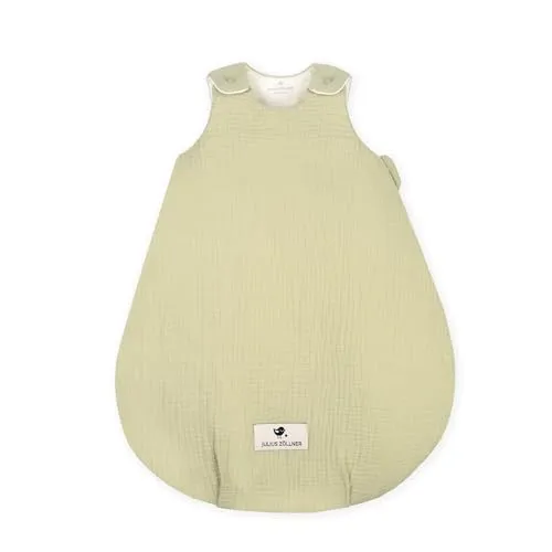 Julius Zöllner Babyschlafsack gefüttert Musselin 2,5 TOG Gr. 56/62 - Baby Schlafsäcke mit Birnenform für Strampelfreiheit und einfachem Windelwechsel. Aus 100% Baumwollmusselin, angenehm warm und pflegeleicht bis 40°C, schadstofffrei nach OEKO-TEX Standard 100.