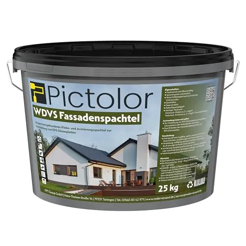 Pictolor Fassadenspachtel 25kg - Eisenwaren Spachtelmasse, zementfrei und hoch schlagfest, ideal für die Verklebung und Armierung von EPS-Dämmplatten.
