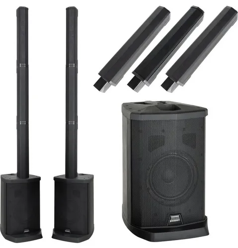 McGrey E-208LA Aktiv Line Array Säulenanlage - Stereo Set für bis zu 100 Personen, elegantes Stecksystem mit USB, SD und Bluetooth Media-Player