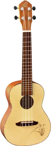 Ortega Guitars Konzert Ukulele Akustisch – Bonfire Series - Ukulele – Fichte und Sapele sorgen für einen lebhaften Sound, ideal für Einsteiger und perfekt für unterwegs. Die Bonfire Series bietet vielseitige Größen und Holzvarianten.