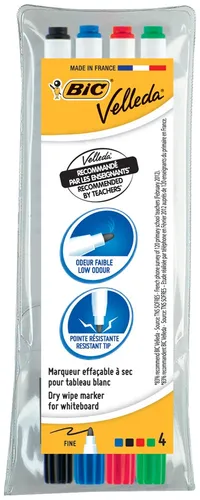 BIC Whiteboard Marker Velleda 1721 Rundspitze 4er Etui