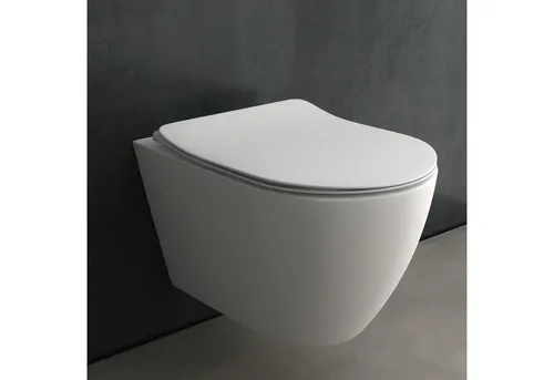 Alpenberger Tiefspül-WC - Spülrandloses Hänge WC mit Softclose Sitz - WC-Becken mit hygienischer Nano-Beschichtung, wandmontierbar und konform mit DIN-Normen für einfache Installation und Kompatibilität. Ideal für modernes Baddesign!