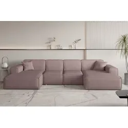 Wohnlandschaft Sofa U-Form CELES PREMIUM XS in lila von Fun Möbel