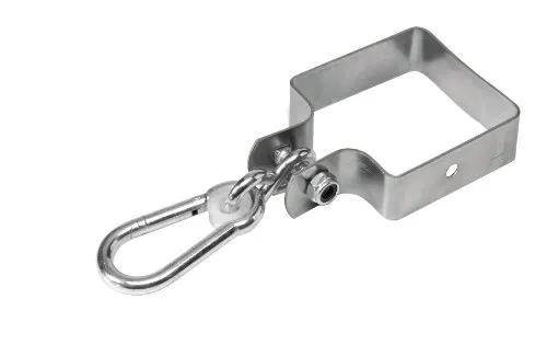 Schaukelhaken I Schaukelschelle Vierkant 9x9 cm I mit Karabiner auf Nylonrolle für Schaukelbalken 90x90 mm I Befestigung I Aufhängung I Haken für Schaukel I Manschettenhaken für eckige Holzbalken