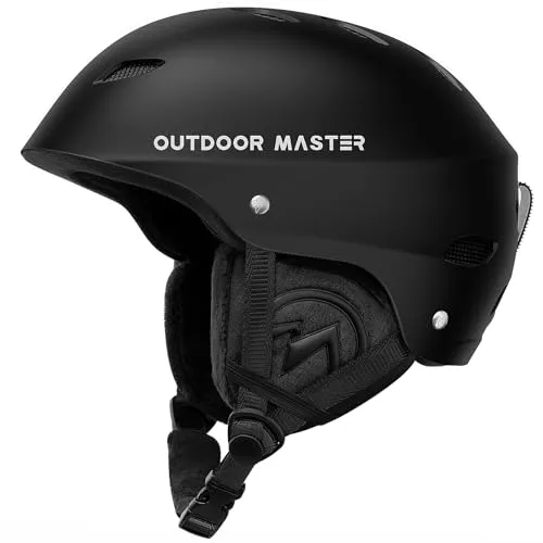 OutdoorMaster Kelvin Skihelm – Snowboardhelm für Herren, Damen & Jugendliche (L, Schwarz)