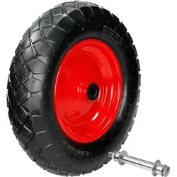 Schubkarrenrad 4.80/4.00-8 mit Achse - Schubkarrenrad mit Luftrad für hohe Tragkraft bis 200 kg, ideal für Gartenarbeiten und Transport im Freien.