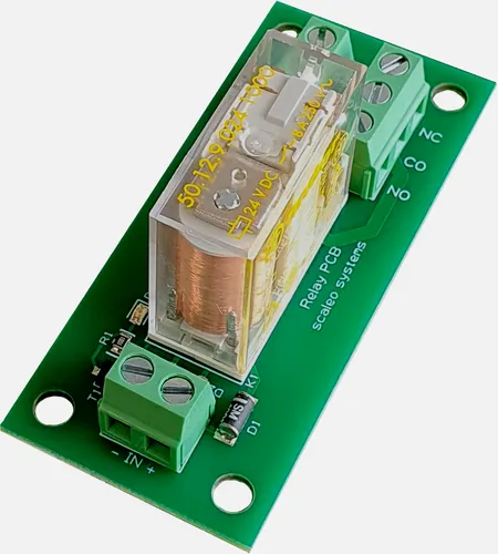 Sicherheitsrelaisplatine 24VDC mit 2 potenzialfreien Wechslerkontakten - Universalrelais mit maximaler Stromstärke von 50 A, ideal für sichere Schaltvorgänge in verschiedenen Anwendungen.