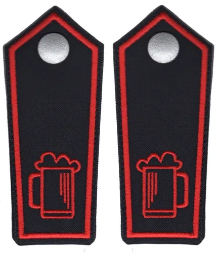 FEUER1 Dienstgrad-Schulterklappen-Paar mit Knöpfen:Getränkewart (rot/rot)