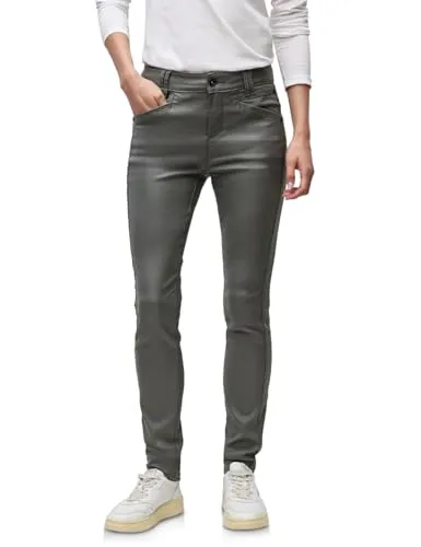 Street One Damen 3715973 Slim Fit Coated Hose, Balsam Green
