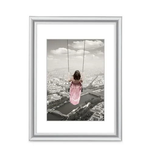 Hama Kunststoff Bilderrahmen Poster Bilder Fotorahmen Frame Swing Silber 30x40cm