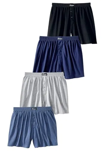 Weiter Boxer LE JOGGER Herren, Gr. 9, blau - Herrenunterhosen im Viererpack aus 100% Baumwolle, ideal für Komfort und Atmungsaktivität, perfekt für den täglichen Gebrauch.