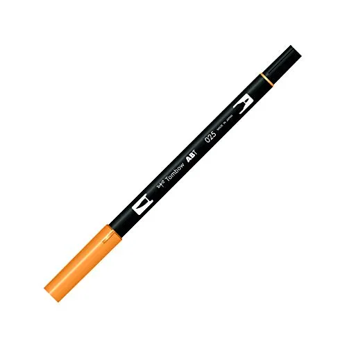 Tombow ABT-025 Fasermaler Dual Brush Pen mit zwei Spitzen, hellorange, 1 Stück (1er Pack)