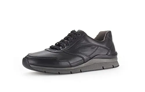 Pius Gabor Herren Sneaker Low - Bequeme Halbschuhe aus zertifiziertem Leder - Herren-Sneaker mit Wechselfußbett und Superflex Sohle für optimalen Komfort. Ideal für Freizeit und Sport, in elegantem Schwarz.