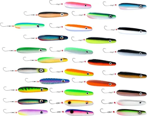 Troutwerk Inline Blinker 22g 7,4cm - Meerforellenblinker, Troutwerk Farbe:viloett/weiß/gelb