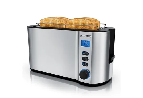 Arendo Toaster Edelstahl mit Display in silber von Arendo