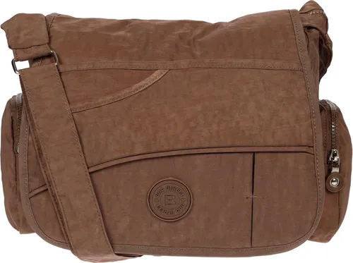 Bag Street Damen Tasche Umhängetasche Schultertasche Bag Shopper Handtasche Nylon Crossover Braun