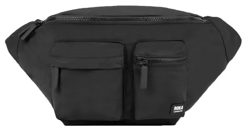 Roka Unisex Oval M Recycled Nylon Umhängetaschen - Schwarz