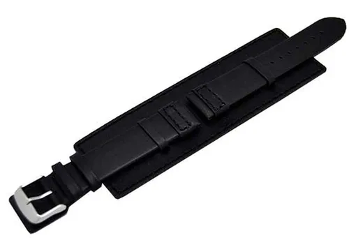 Uhrenarmband mit Unterlage Kalbleder Schwarz und Braun 18mm,20mm,22mm,24mm,26mm