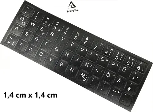 1,4 cm x 1,4 cm DEUTSCHE Tastaturaufkleber MATT 48 Tasten Selbstkleben kompatibel für LG Laptop Notebook