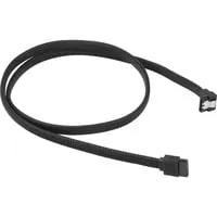 Sata III Kabel 90° sleeve schwarz, 100 cm