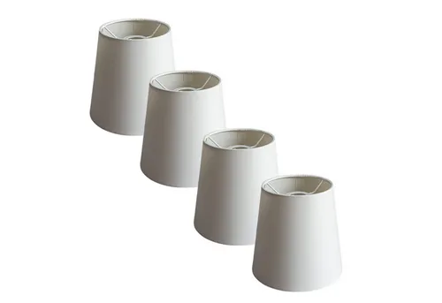 Stück Lampenschirm Hängelampe Stoff E14 - 4 Stk. konisch weiß - Lampenschirme für E14-Lampen, idealer Ersatz für Stehlampen und Pendelleuchten. Verleihen Sie Ihrer Lampe mit diesen stilvollen, konischen Schirmen einen frischen Look.