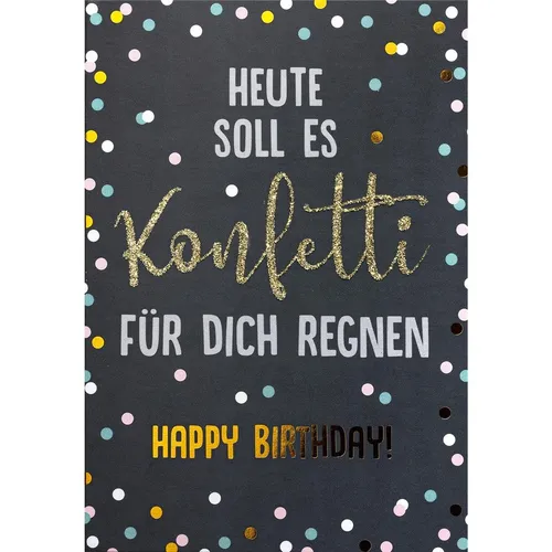 Geburtstag - Bling Bling - Glückwunschkarte im Format 11,5x17cm mit Umschlag - P
