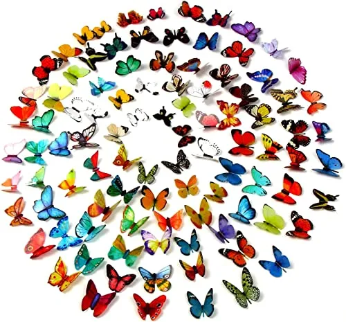 JOFONY 99PCS 3D Schmetterlinge Aufkleber,Farbe Schmetterling Wanddeko,3D Schmetterlinge Deko,Schmetterlingsaufkleber DIY Wand Haus Dekoration Frühlingsdeko für Babyzimmer